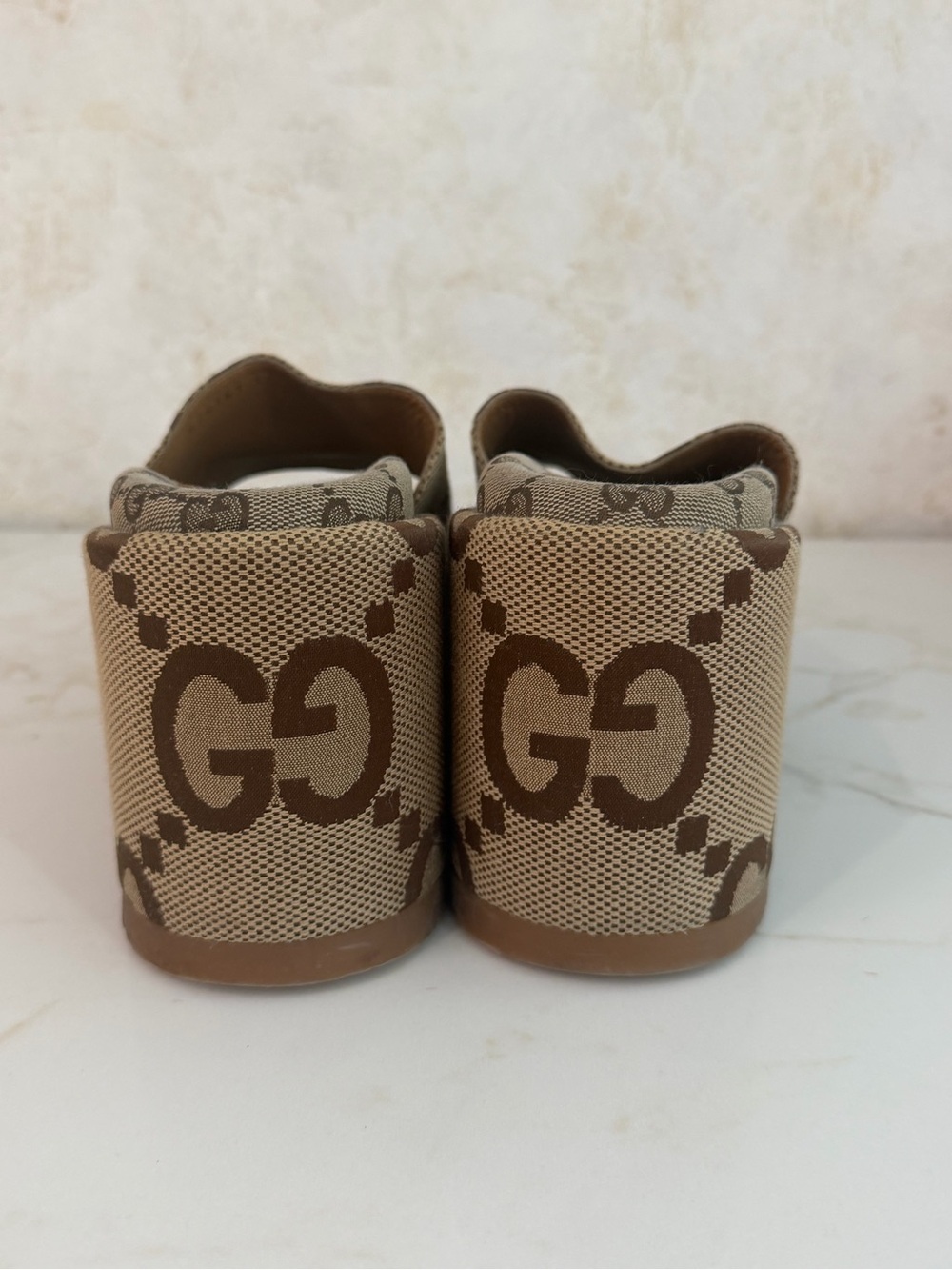 Gucci Brown Monogram GG Canvas Platform Wedges - Picture 4 of 7